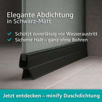 Schwarze Duschdichtung für Glastüren (5-8mm) – Dichtung Dusche Glastür Transparentes U-Profil mit Milchglas-Dichtlippen