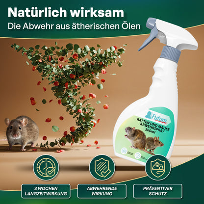 FUTUM 500ml Anti-Mäusespray & Ratten Abwehrspray Rattenspray, Maus-Abwehr MADE IN GERMANY