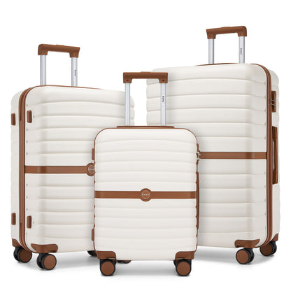 Kono Koffer, 20 Zoll, 24 Zoll, 28 Zoll, ABS+PC, Camping-Gestreiftes Design mit Farbblock-Details, Hartschale mit Spinner-Rollen, Black Friday, Thanksgiving, Weihnachtsgeschenk