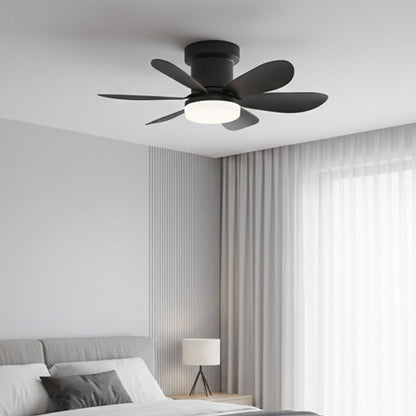 52 cm Deckenventilator mit LED-Lampe MISTRAL, kleiner, leiser Ventilator für Kinderzimmer, Büro, Küche, DC-Motor, geringer Stromverbrauch, reversibel für Sommer und Winter mit Fernbedienung, Holzfarbe