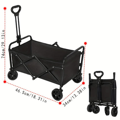 Hochbelastbarer Handwagen & faltbarer Feldwagen mit 360°-Schwenkrädern, 300 kg Tragkraft, geeignet für den Außenbereich, Garten, Camping, Picknick, Strand, Angeln, langlebiger  stabiler Gartenwagen-Handwagen