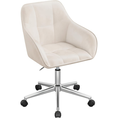 1X Home Office Stuhl, Schreibtischstuhl, Drehstuhl, Make-up Stuhl, Höhenverstellbar, Tragkraft bis zu 150 kg, mit Armlehnen, Samtsitz, für Schlafzimmer, Büro, Wohnzimmer