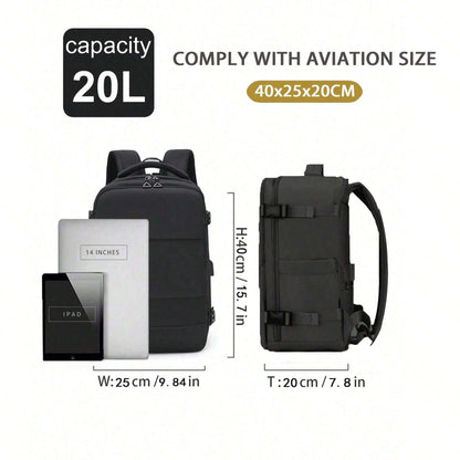 Lokales lager Airline-spezifischer Reiserucksack, 40×20×25 cm Kabinentasche, erweiterbares Handgepäck unter den Sitz, fluglinienkonforme Tasche, Damen-Reiserucksack, Freizeitrucksack nach Fluglinienstandards, Outdoor-Gepäckrucksack, Business-Wochenendtasc