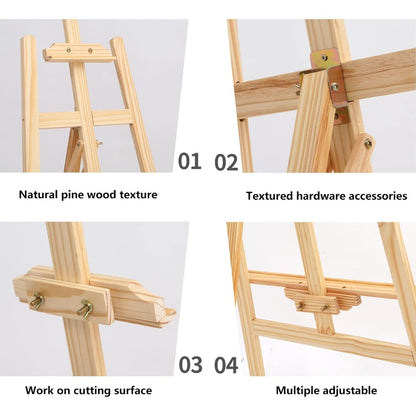 Holzgesteller 150cm, Massivholzgesteller, faltbarer und höhenverstellbarer großer Holzgesteller für Kunst, Malerei und Hochzeiten, für Kinder und Erwachsene