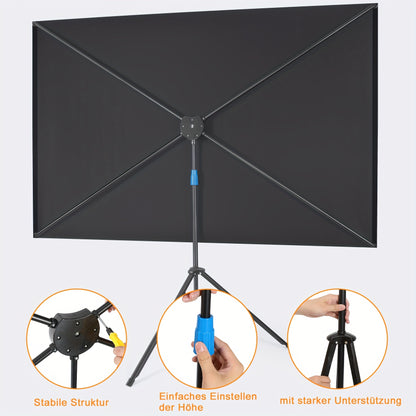 203,2 cm ALR Beamerprojektorleinwand mit Stativ, Tragetasche, 2-in-1 Wandmontage, höhenverstellbar, tragbarer 16:9 4K UHD Helle Projektion, für Outdoor Heimkino Hinterhof Kino Gaming Büro