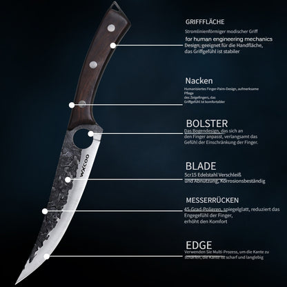 1-tlg. Küchen-Kochmesser Edelstahl-Ausbeinmesser mit Messerscheide, Obstmesser, Schälmesser, Obst-, Gemüse-, Fisch-, Fleisch-Beil, professionelles Schneidemesser zum Kochen, Küchenzubehör