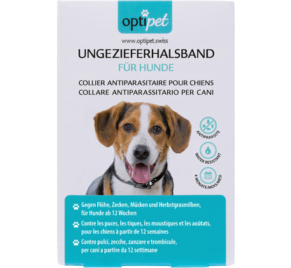 OptiPet Ungeziefer Halsband für Hunde gegen Zecken, Milben, Flöhe Flohhalsband für Hunde Insektenhalsband Hund Parasitenabwehr Hund