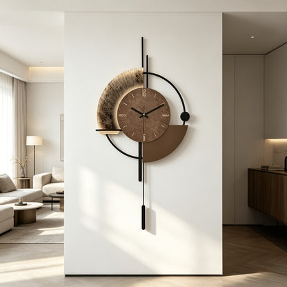 Große leise Wanduhr mit japanischem Quarzwerk Retro Design Metalloptik