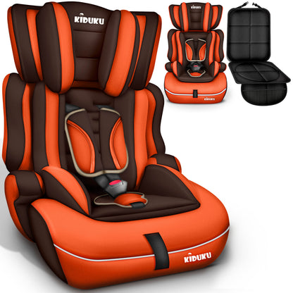 KIDUKU® Kindersitz Auto 9-36 kg (1-12 Jahre) mit Kindersitzunterlage - Autositz ECE R129/03, Gruppe 1/2/3 Autokindersitz 3-Punkt-Sicherheitsgurt Kinderautositz einstellbare Kopfstütze