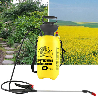 LAZYhome Druck-Gartenspritze 5L / 8L Handgerät mit verstellbarem Langlanze | Pflanzen-, Garten-, Schrebergarten- und Gewächshausespritze | Effiziente Pumpe, Strahlverstellung, bequemer Tragegurt | Leichte und langlebige Spritze für Düngemittel, Pflanzensc
