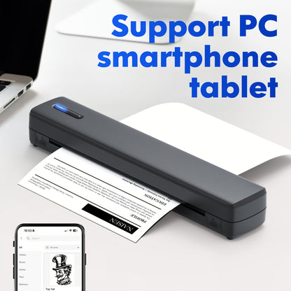 D810B Tragbarer tintenloser Drucker, tragbarer drahtloser Reisedrucker, Thermische Tätowiermaschine, unterstützt A4-  US-Brief-Größe Thermopapier, kompatibel mit Mobiltelefonen  Laptops, geeignet für Geschäft, Reisen, Büro & Zuhause
