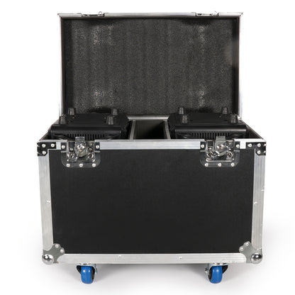 Schwarzer Flugkoffer 62,5*36,5*54,5cm mit EVA-Schaum-Trennwand, PE-Leder für 2 Stk. Moving-Head-Licht, Bühnenlicht-Flugkoffer, sturzsicher, langlebig
