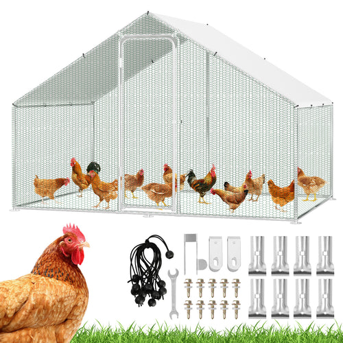 Hühnerstall Freilaufgehege XL mit Schloss, Hühnerhaus Freiluft-Geflügelstall, für Hühnerkäfig Kleintiere Vogelkäfig Haustierkäfig