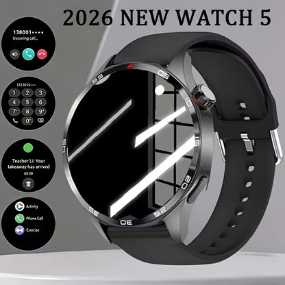 ERUN Smartwatch, 1,83-Zoll HD Touchscreen, kabellose Konnektivität, kompatibel mit iPhone/Android, USB-Aufladung, Computer, Wecker, Smart Armband, Unisex, Fitness Tracker, mit Musiksteuerung, Kamera-Fernbedienung, Anruffunktion, Geschenk Edition (Schwarz)