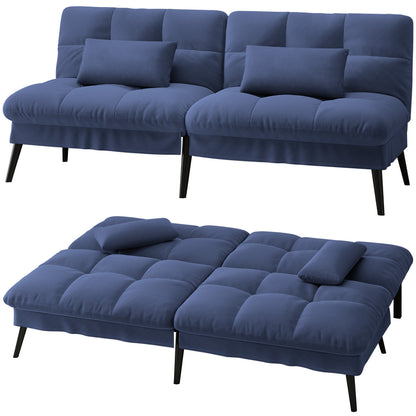 Sofa Schlafsofa mit Schlaffunktion, überzug Futon Klappsofa, Bettcouch, ecksofa, Couch Gästebett, 3-Sitzer Sofa, mit verstellbare Rückenlehne aus Stoff