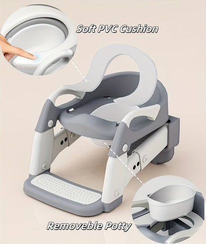 3-in-1 Verstellbare Höhe Tragbare Anti-Rutsch Design Weiche Matte Langlebige Heim-Reise Windel Baby Toiletten Sitz - Gemischte Farbe, Töpfchensitz, Töpfchen mit Stufen, Elegante Abfalllösung, Benutzerfreundliche Einlage, Rutschfeste Töpfchen, Kinder Toile