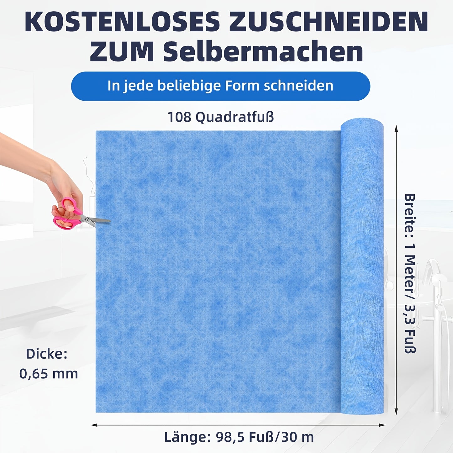 Wasserdichte Membran Dichtungsfolie 10 M 30 M Entkopplungsmatte Wasserdichte Membran Badezimmer Dusche
