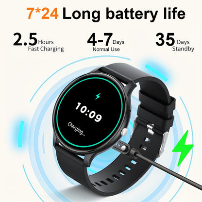 GWENLAND Fashion Disc Smartwatch, 1,46-Zoll Full Touch High-Definition Bildschirm, kabelloses Anrufen, Musiksteuerung, mit Schrittzähler, Distanz, 100+ Sportmodi, DIV Watch Disc, wiederaufladbare Lithiumbatterie, Casual Style, Fitness Tracker