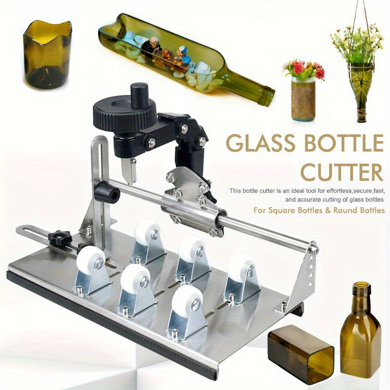 Glasflaschen-Schneideset, Multifunktions-Metallwerkzeug für Gebogene, Runde und Flaschenhals-Bearbeitung, DIY-Projektzubehör mit Glasbohrer, Schleifpapier, Handschuhe, Reinigungszubehör