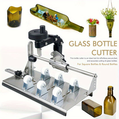 Glasflaschen-Schneideset, Multifunktions-Metallwerkzeug für Gebogene, Runde und Flaschenhals-Bearbeitung, DIY-Projektzubehör mit Glasbohrer, Schleifpapier, Handschuhe, Reinigungszubehör
