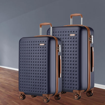 2/4-teiliges 24-Zoll 28-Zoll Gepäckset, blauer Polka Dot ABS+PC Hartschalen-Koffer mit TSA-Schloss, Reise Camping Schulanfang Geschenk