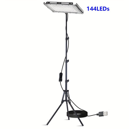 144/96/50 LEDs USB-betriebene Arbeitsleuchte mit faltbarem Stativ, 6000K Helligkeit, 1,5m/2m Kabel & Niederspannung (36V) - Tragbare kommerzielle Flutlichtleuchte für Werkstatt, Garage, Baustelle, Innenbereich, Arbeitsbeleuchtung, Kompakte Beleuchtung, Ro