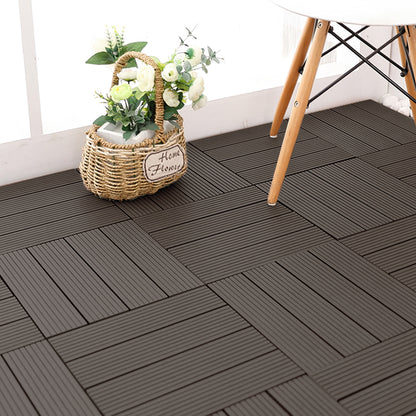WPC-Tiles für den Außenbereich, 30 x 30 cm, Klick-Tiles für Balkon und Terrasse, Bodenbelag mit Klick-System
