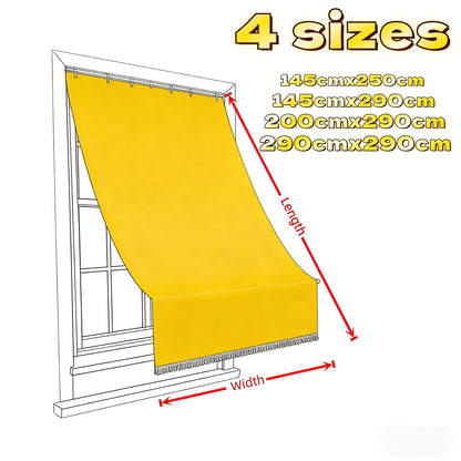 Klassischer einfarbiger Outdoor-Vorhang, Sonnenschutz-Vorhang, atmungsaktives, hochdichtes Polyester, dekorative Quastenbesatz, Vorhang mit Ösen im nordischen Stil für Terrasse, Veranda, Balkon, Eingangsbereich
