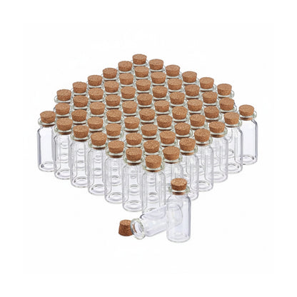 60x Mini Glasfläschchen in Transparent