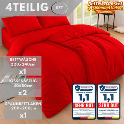 4-teiliges Bettwäsche-Sets 4 verschiedene Größen – 2x Bettbezug & 2x Kissenbezug 80x80 cm & 40x80 cm, Weiche Mikrofaser, Atmungsaktiv & Pflegeleicht, Ganzjahresgeeignet