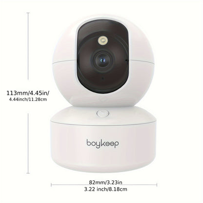BoyKeep 5g/2,4 GHz WiFi Smart-Kamera, hochauflösender Sicherheitsmonitor für den Innenbereich, spezielle Sicherheitskamera für Babys  Haustiere, 360°-Panorama-Überwachungsvideo, Nachtsicht, Zwei-Wege-Kommunikation, Speicherkarte  Cloud-Speicher, K30