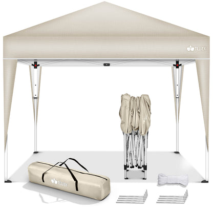 tillvex® Pavillon 3x3m Faltbar + 4er Set Sandsäcke | Pop-Up Faltpavillon Wasserdicht Stabil & Höhenverstellbar | Gartenzelt UV Schutz 50+ | Partyzelt Winterfest mit Tasche für Draußen Garten Camping