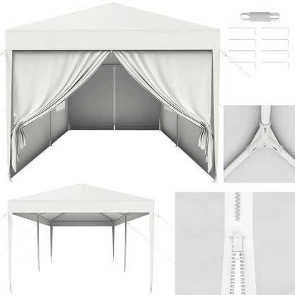 3X3/3X6M Robuste, tragbare Gartenlagerung Pavillon mit 4/6 Seitenwänden, Fenstern & Belüftung, Terrassen-Sonnenschutz Carport für Garten Rasen Fahrzeug Schutz, Anthrazit/Weiß