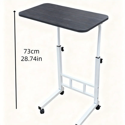 Schwarz-Weißer Mobile Hebeboden mit Rolltisch, Nachttisch geeignet für Schlafzimmer, Studentenwohnheim, Laptop-Tisch, Lazy Table, Couchtisch/Sofa Nachttisch