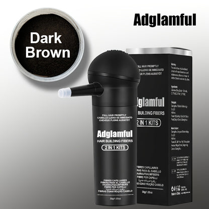Adglamful 30G Faserpulver für Haare, 1 Stück Design mit Sprühdüse, geeignet für Menschen mit dünner werdendem Haar, zum Ausfüllen von Haaransatz  Scheitel