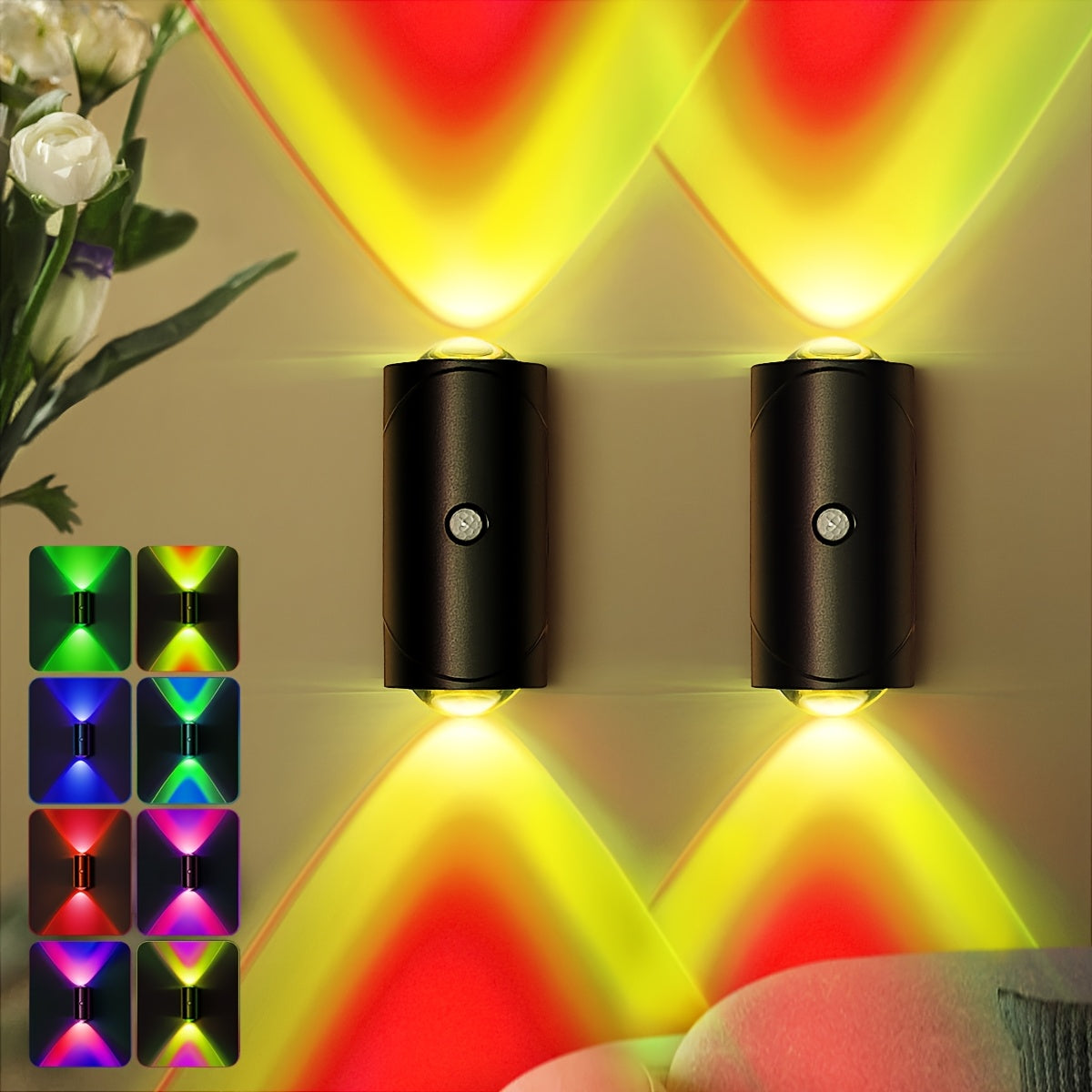 4/2/1 Intelligente LED-Nachtlicht mit Bewegungssensor, 3 Beleuchtungsmodi, RGB-Farbwechsel, Magnetisch wandmontierbar und USB-aufladbar für Eingangsbereich, Schlafzimmer, Schreibtisch & Kleiderschrank