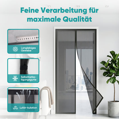 Sunula Fliegengitter Magnet Tour, Balkontür Insektenabweiser Terrassentür, Fliegengitter Terrassentür Schiebetür, 90X210Cm, 90X200Cm, für Balkontür, Keller Tür und Terrassentür, Einfach zu installieren, Effektiver Schutz