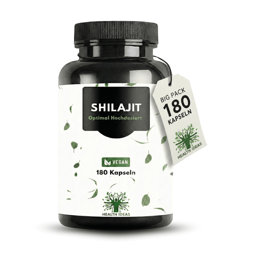 Shilajit Kapseln mit Huminsäure & Spurenelementen – 1300 Mg pro Portion – 180 vegane Kapseln – Shilajit Mumijo Supplement für Erwachsene