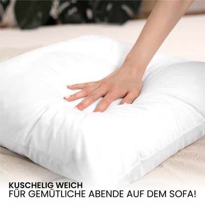 4er-Set Kopfkissen – Ideal als Bett- und Dekokissen – mit Reißverschluss für Füllung – Perfekt als Sofakissen oder Zierkissen für Couch und Sofa – Waschbar bis 60 °C