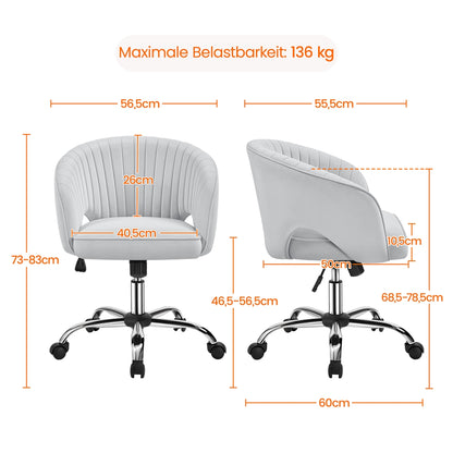 Costoffs Bürostuhl Ergonomischer Drehstuhl mit Rollen Schreibtischstuhl Höhenverstellbarer Polsterstuhl Bürosessel