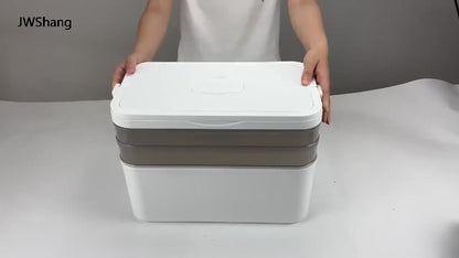 3/4-stöckige stapelbare Familien-Medizinbox - Medizin-Organizer mit großem Fassungsvermögen, hoher Qualität, sichtbarem Fenster, verdicktem Kunststoff, sicherem Klappdeckel für Zuhause, Studentenwohnheim, Büro & Reise, Medizin-Aufbewahrungsbox, transparen