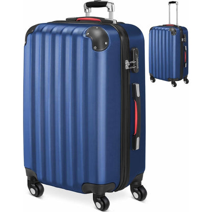 Monzana® Koffer Handgepäck ABS Hard Case 4 Rollen Teleskopgriff Zahlenschloss Kantenschutz Reisekoffer Hartschalenkoffer Rollkoffer Trolley L