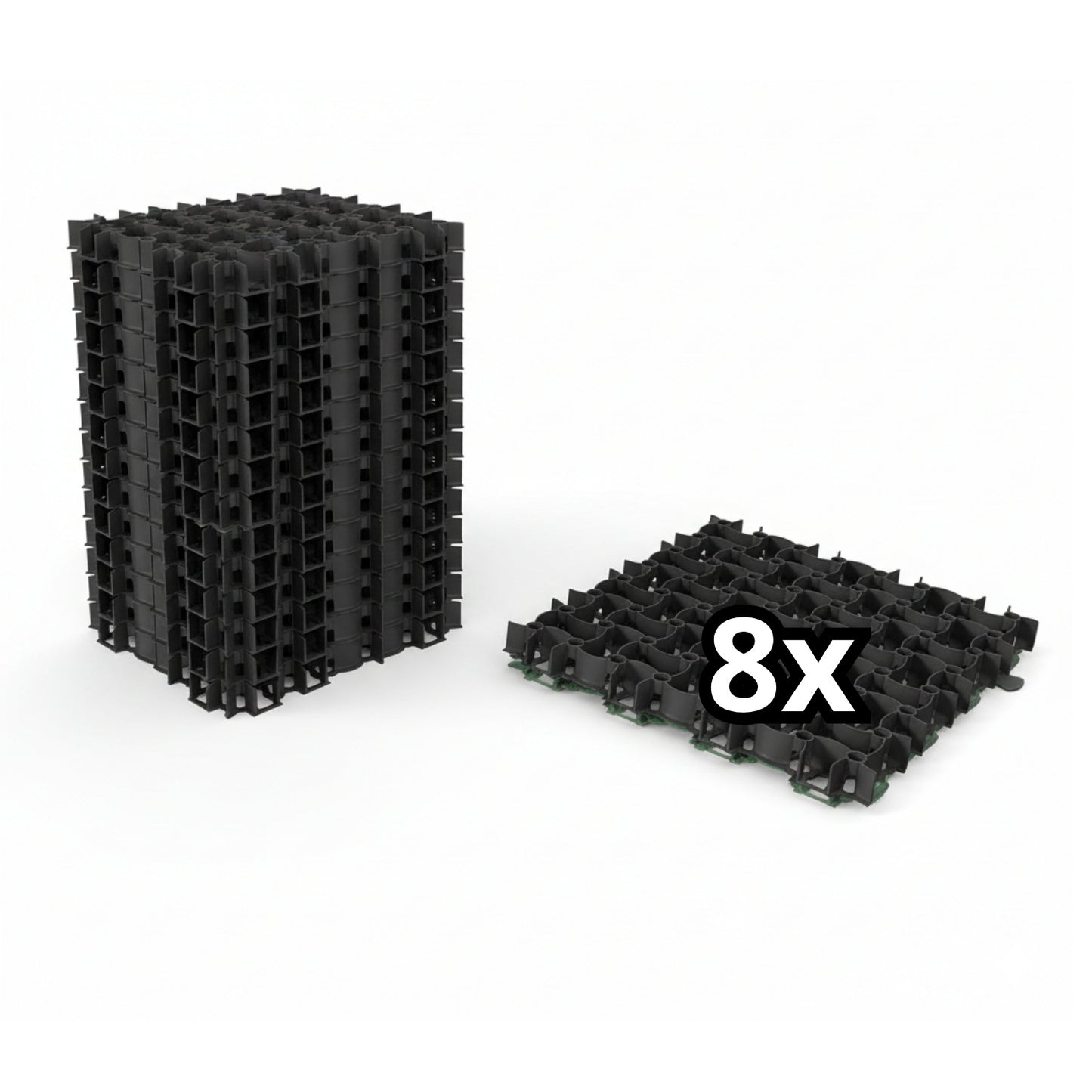 FLINKO Rasengitter 2 m² (8 Stück) Kunststoff Paddockplatten schwarz