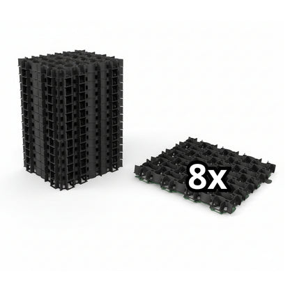 FLINKO Rasengitter 2 m² (8 Stück) Kunststoff Paddockplatten schwarz