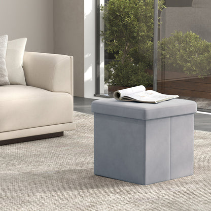 Sitzhocker mit Stauraum, Hocker Samt, klappbarer Fußhocker, Aufbewahrungsbox mit Deckel, für Eingangsbereich