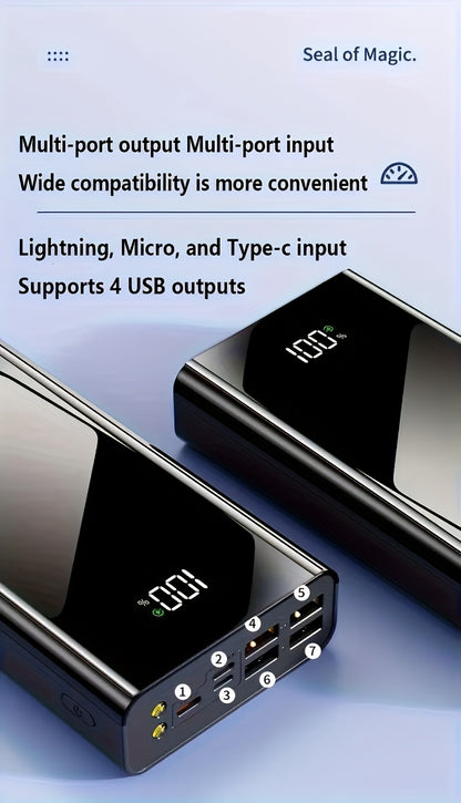 50000mAh Extra Große Kapazität, Schnelles USB-Ladegerät mit LED-Anzeige, Taschenlampe und Notstromreserve - Outdoor Camping Licht für iPhone, Android und Digitale Geräte, Geschenkidee