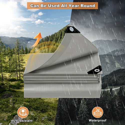 1 Stück Perforierte Schutzabdeckung, PE-Material, Langlebig, Wetterfest, UV-beständig, Reißfest, Einfach zu Verwenden  zu Lagern, Geeignet für Gärten, Möbel, Pools, Holz, Autos, Mehrere Größen Verfügbar, 140g/m²