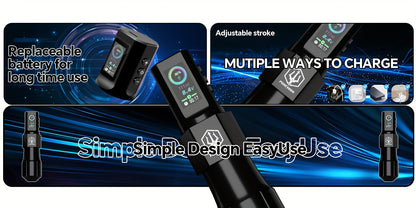 POSEIDON Tattoo Kit Komplettes Set - Tattoo Kabelloser Stift mit 20 Stück Tattoo Nadeln Cartridge und Tattoo Gun Kit Komplettes Set und 11 Tattoo Farbe, Tattoo Stift mit 1800mAh Kapazität Kabellose Power, für Anfänger Tattoo Künstler