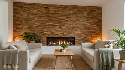 Teak Wandpaneele Krakatau HO-006 – Echtholz Wandverkleidung aus recyceltem Teakholz – 50x20 cm Interlock Holzpaneele