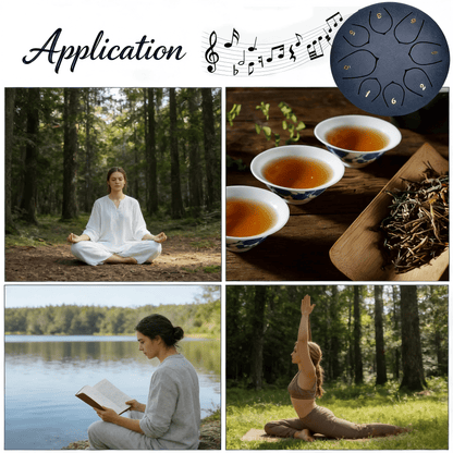 Stahlzungen Trommel, Regentrommel, Warme Trommel für Klangtherapie, Musikinstrument, Panda Trommel für Instrumenten-Meditation, Hand-Hang Yoga Geschenk, inklusive Tragetasche, Notenbuch, Trommelstöcke und Zubehör, Musikliebhaber, Weihnachtsgeschenk, Hallo